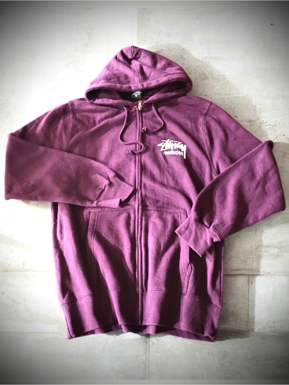 Stussy Stock Amsterdam Exclusive Zip Up Hooded Sweatshirt Ube Color hard to find